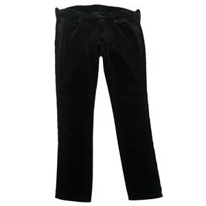 7 for All Mankind Black Velvet Straight Leg Pant